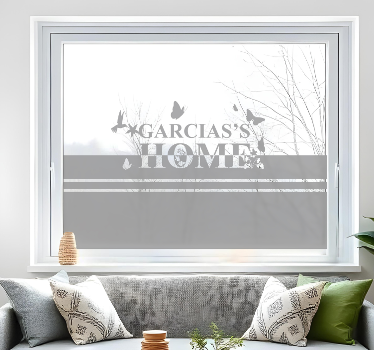 창 스티커 식물로 꾸민 텍스트 - TenStickers