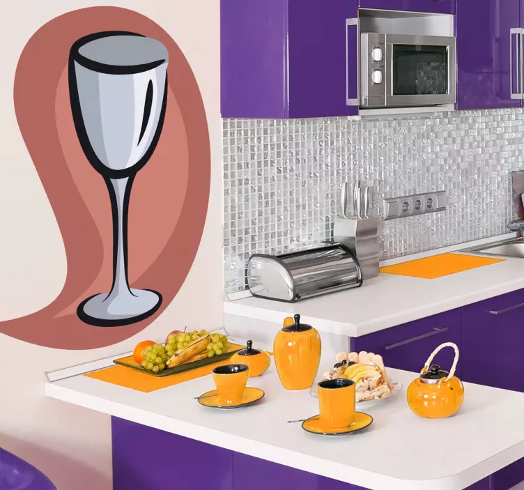 와인 유리 그림 벽 스티커 - TenStickers