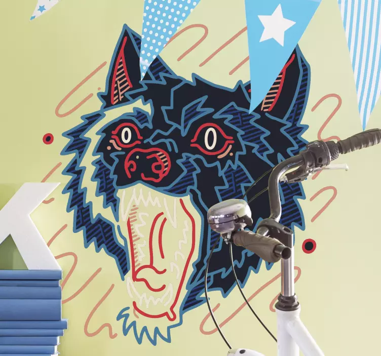 늑대 얼굴 벡터 야생 동물 데칼 - TenStickers