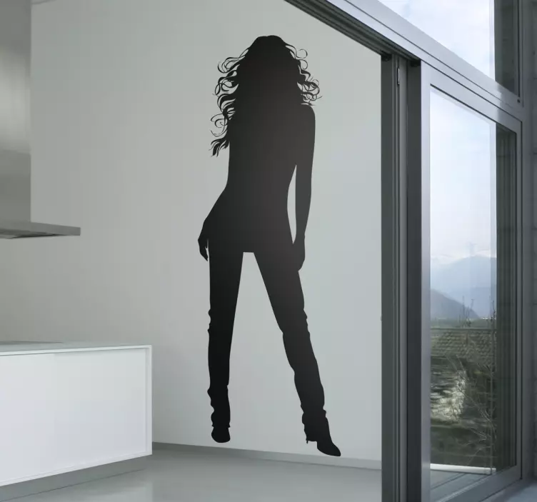 여자 실루엣 스티커 - TenStickers