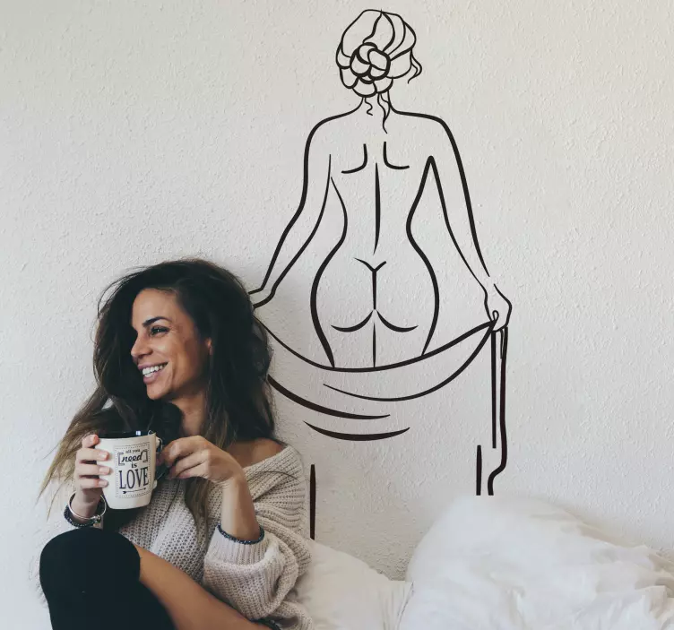 여자의 등 성인 스티커 - TenStickers