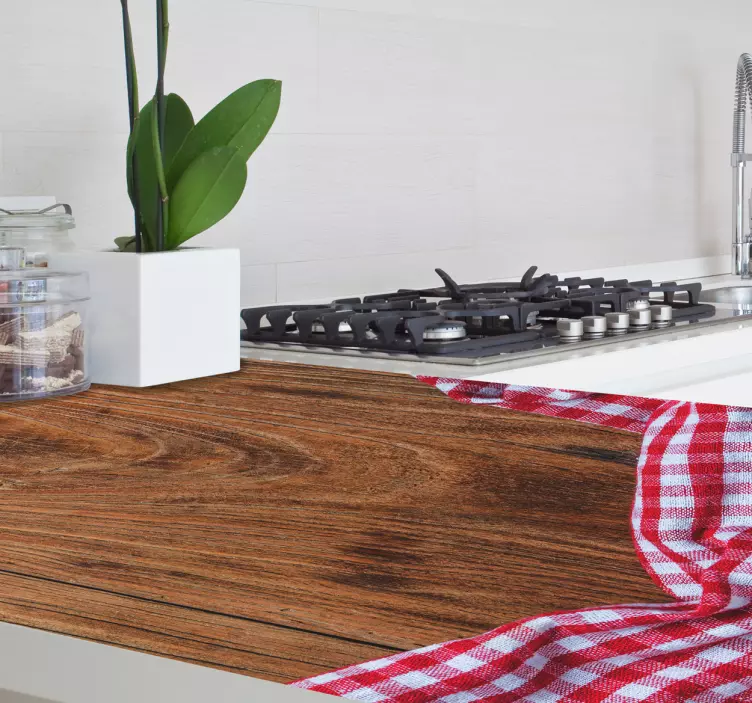 나무 식탁보 패턴 가구 스티커 - TenStickers