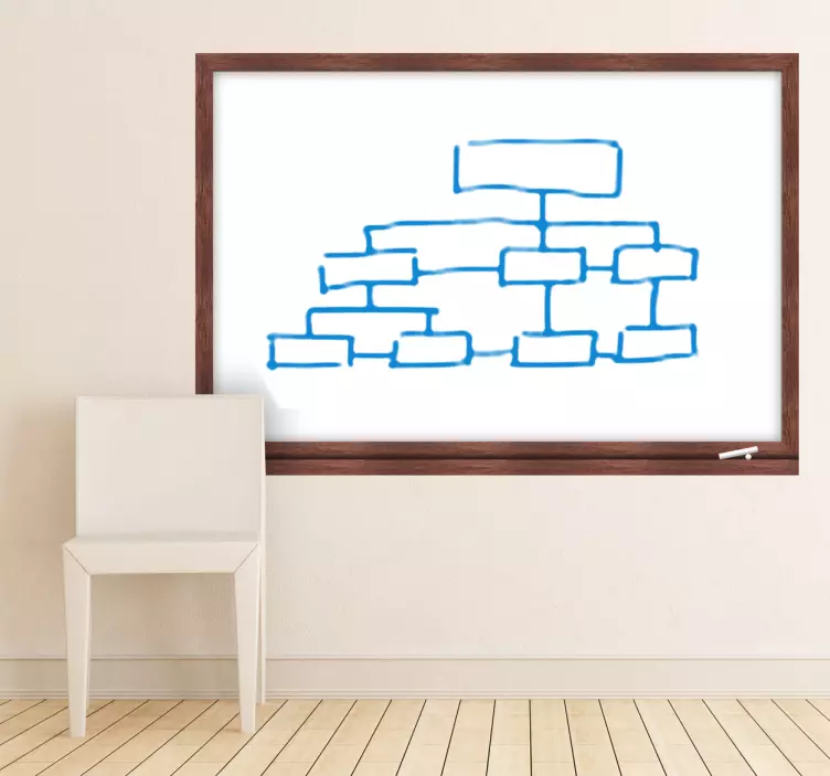 나무 프레임 화이트 보드 데칼 - TenStickers