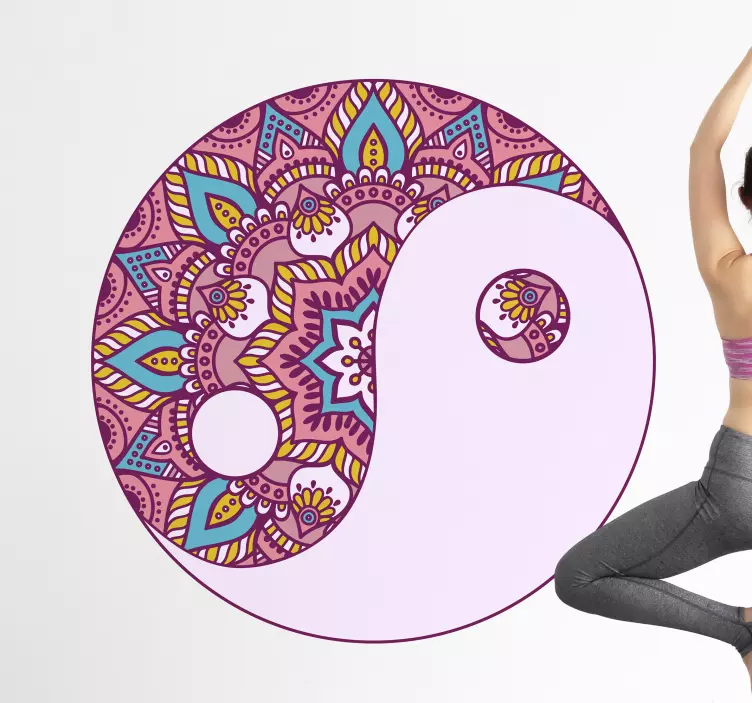 양 만다라 꽃 벽 데칼 - TenStickers