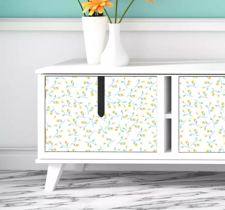 노란색 꽃 거실 벽 장식 - TenStickers