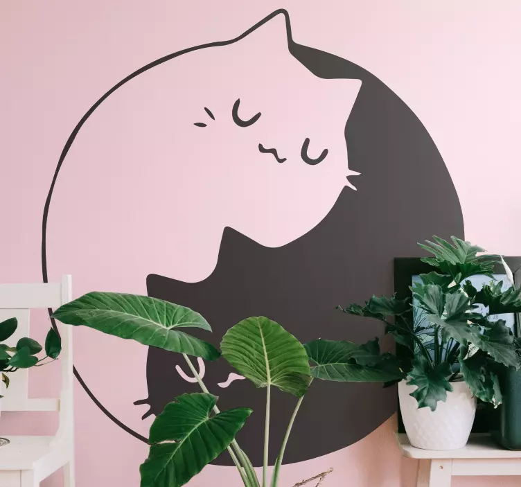 음양 고양이 애완 동물 스티커 - TenStickers