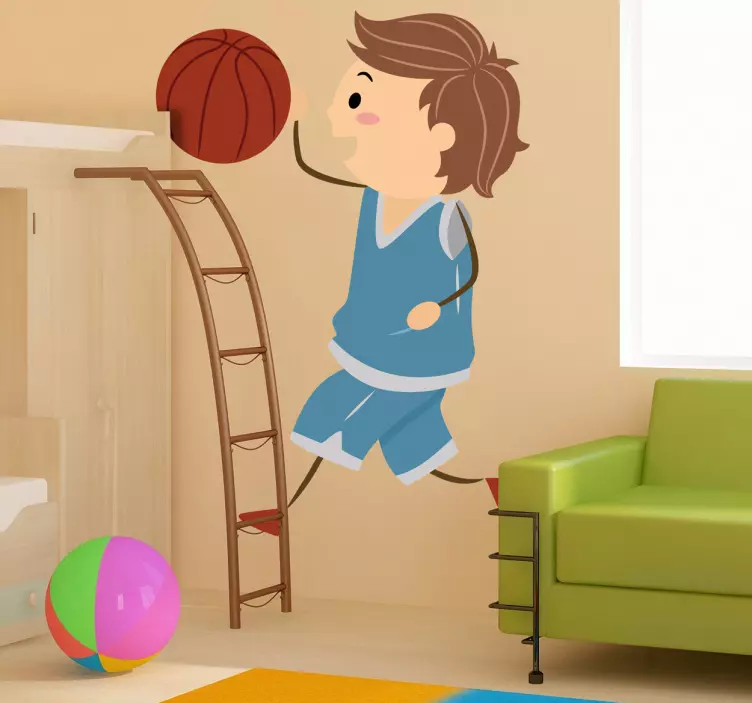 젊은 농구 선수 아이 데칼 - TenStickers
