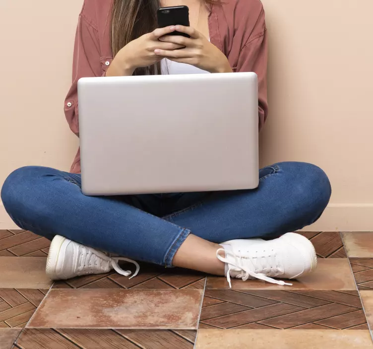 지그재그 나무 판자 바닥 스티커 - TenStickers