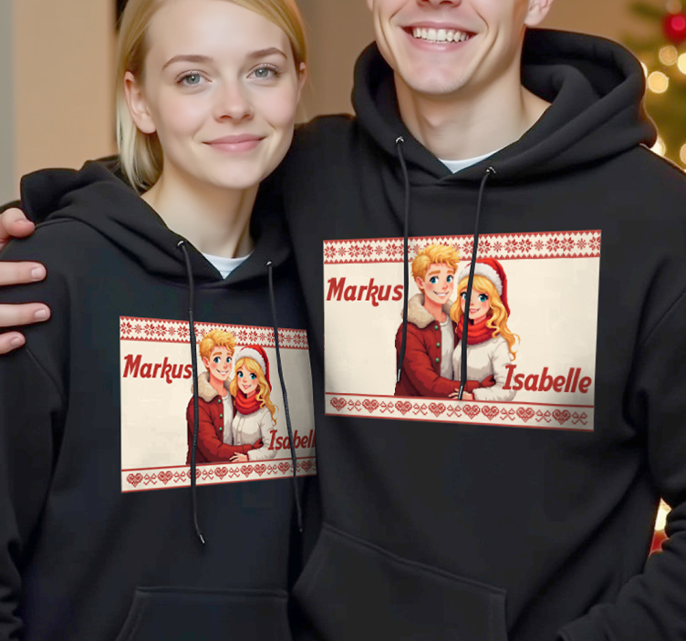 티셔츠 두 너와 나 영원히 개인화 가능 - TenStickers