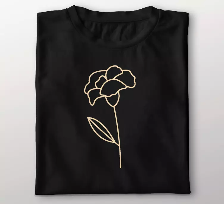 귀여운 라인 아트 꽃 일러스트 맞춤 셔츠 - TenStickers