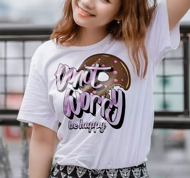 모던 도넛 텍스트 커스텀 티셔츠 - TenStickers
