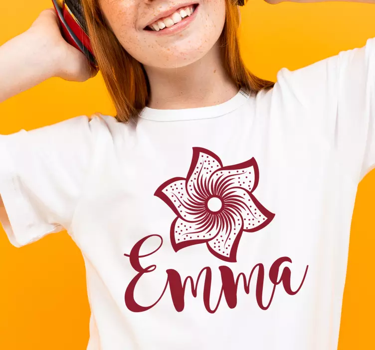 페이즐리 플라워 패턴 티셔츠 - TenStickers