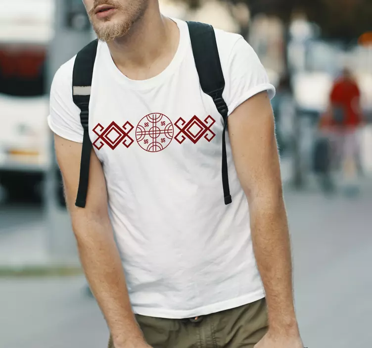 티셔츠 레드 마푸체 스타일 - TenStickers