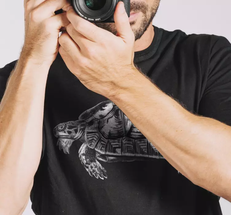 빈티지 거북이 일러스트 티셔츠 - TenStickers