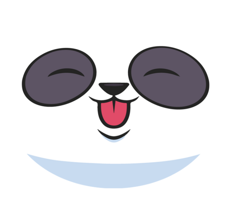 비닐 카펫 화이트 팬더 얼굴 - TenStickers