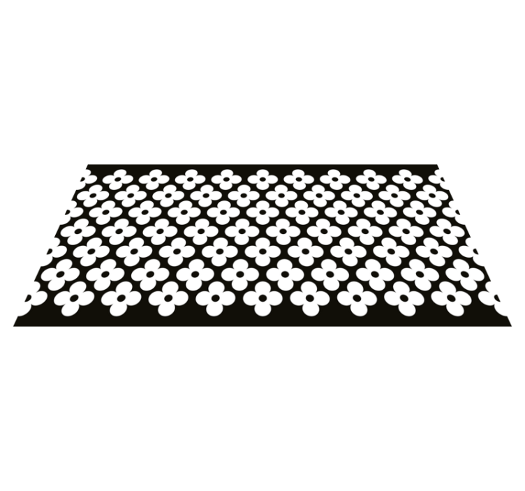 비닐 카펫 블랙 간단한 꽃 모양 - TenStickers