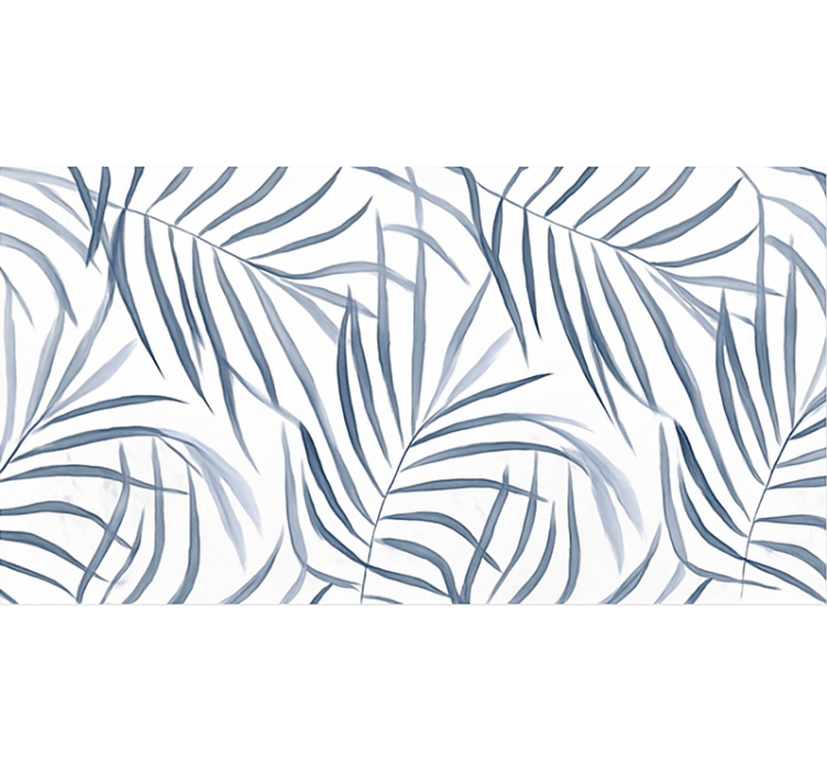 파란색 비닐 카펫 얇은 잎 디자인 - TenStickers