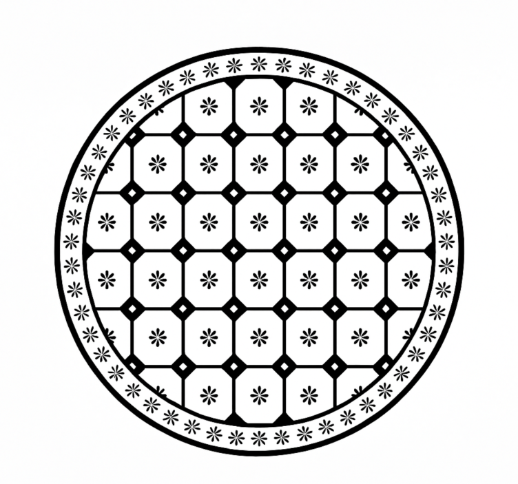 레스토랑용 비닐 카펫 흑백 타일 패턴 - TenStickers