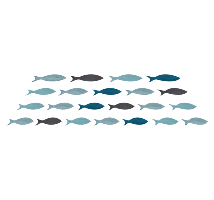 비닐 카펫 동물 파란 물고기 실루엣 - TenStickers