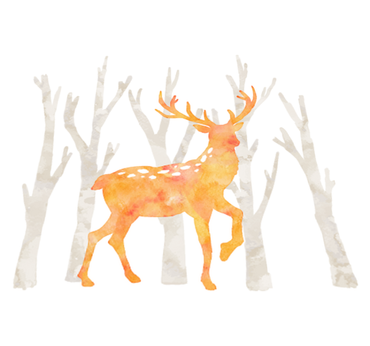 비닐 카펫 동물 사슴 겨울 스타일 - TenStickers