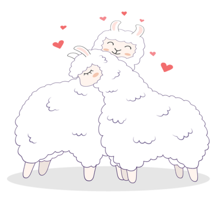 비닐 카펫 동물 사랑스러운 라마 - TenStickers