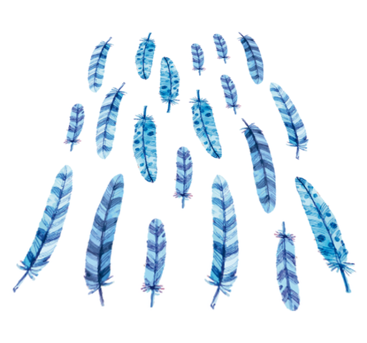 비닐 카펫 동물 아동용 파란 깃털 - TenStickers