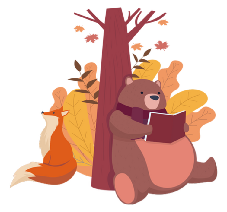 비닐 카펫 동물 나무와 동물들 - TenStickers