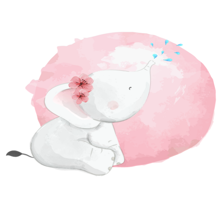 비닐 카펫 동물 아프리카 야생 코끼리 소녀용 - TenStickers