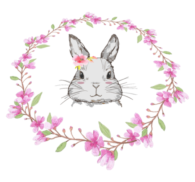 비닐 카펫 동물 아이들을 위한 아프리카의 토끼 소녀 - TenStickers