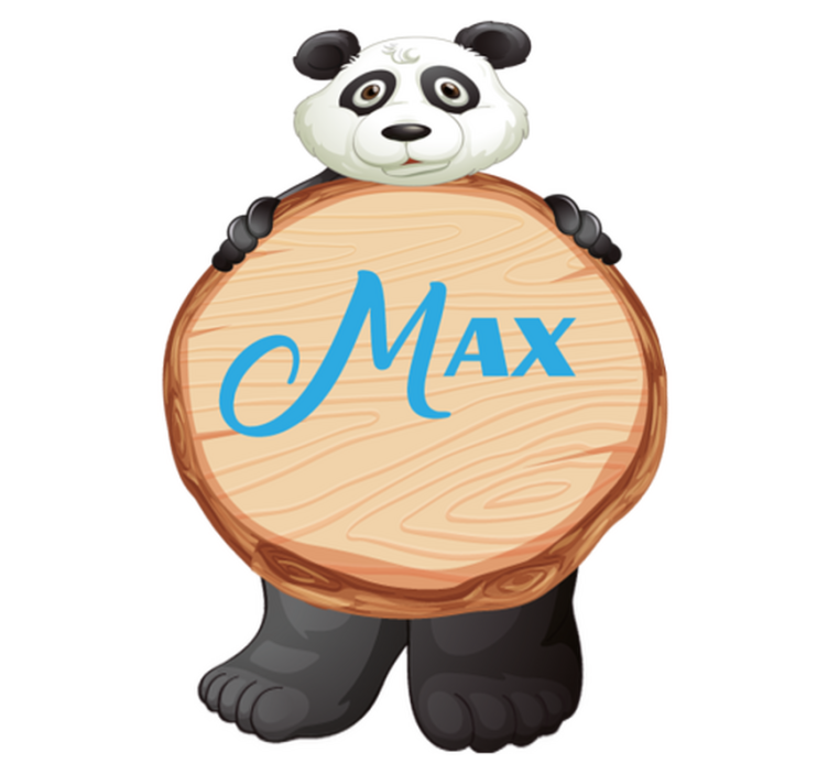 비닐 카펫 동물 이름이 있는 판다 - TenStickers