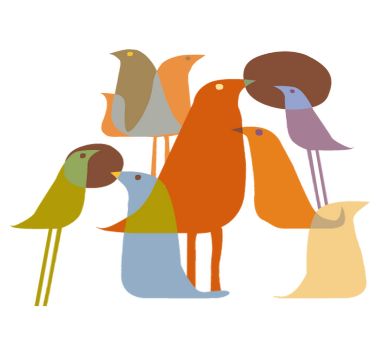 비닐 카펫 동물 새 미니멀 스타일 - TenStickers