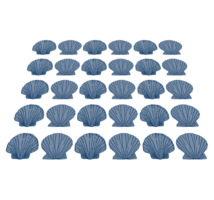 비닐 카펫 동물 조개껍데기 파란색 톤 - TenStickers