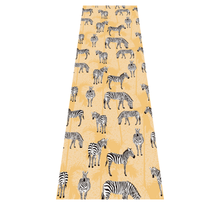 비닐 카펫 동물 얼룩말과 야자수 - TenStickers