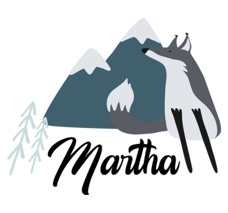 비닐 카펫 동물 북유럽 눈 여우 개인화 - TenStickers