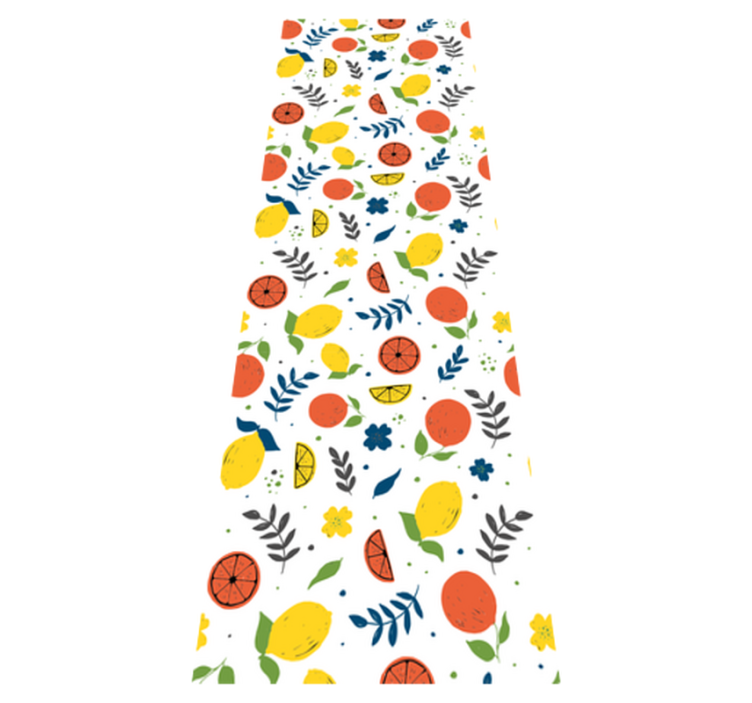 비닐 카펫 동물 감귤류 과일과 잎사귀 - TenStickers