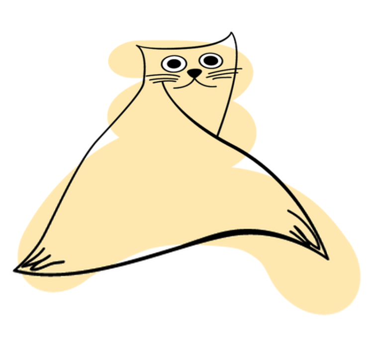 비닐 카펫 동물 베이지색 페인팅 고양이 - TenStickers