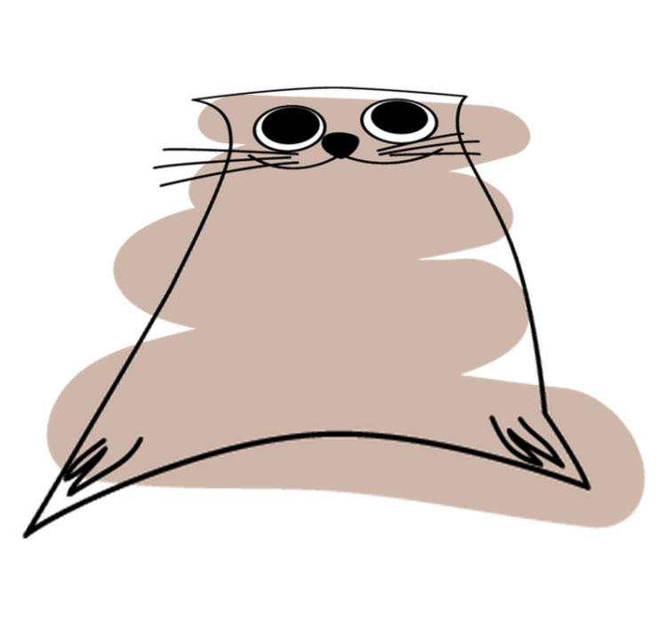 비닐 카펫 동물 갈색 페인팅 고양이 - TenStickers