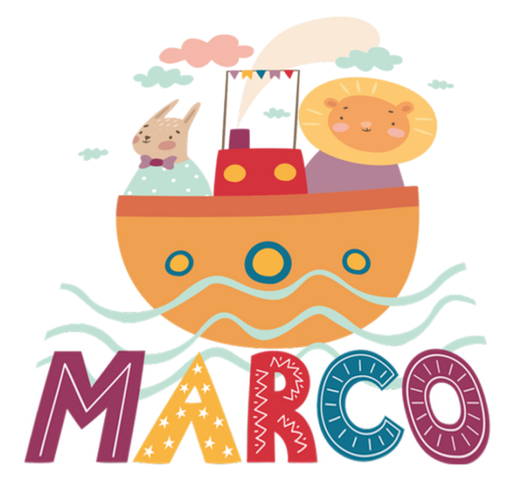 비닐 카펫 동물 보트 위의 동물 - TenStickers