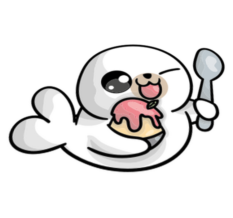 비닐 카펫 동물 애니메이션 아기 물범 - TenStickers