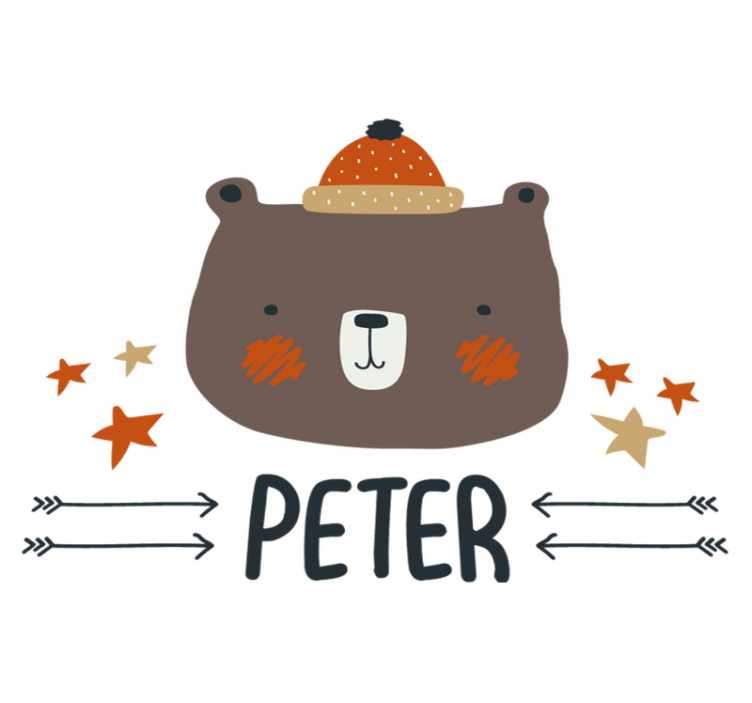 비닐 카펫 동물 북유럽 귀여운 곰 개인화 - TenStickers