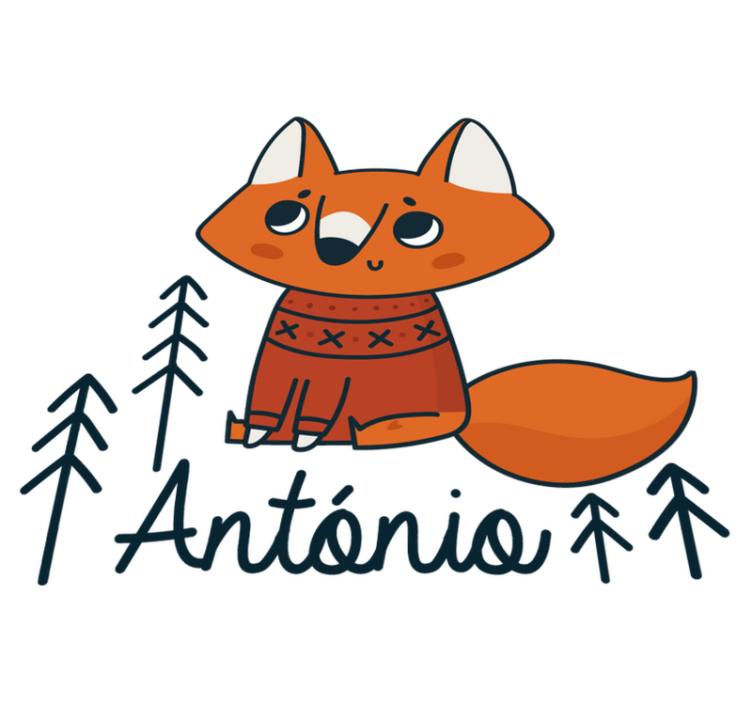 비닐 카펫 동물 노르딕 여우 이름 포함 - TenStickers