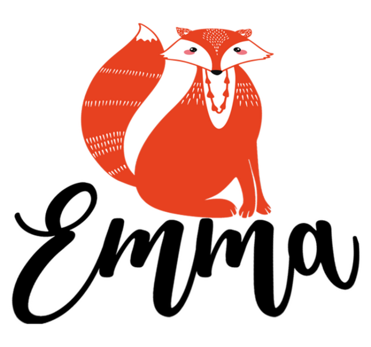 비닐 카펫 동물 이름이 있는 북유럽 여우 - TenStickers