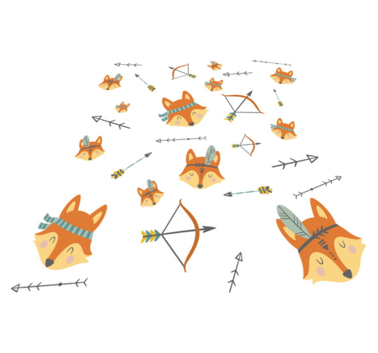 비닐 카펫 동물 여우와 화살 세트 - TenStickers
