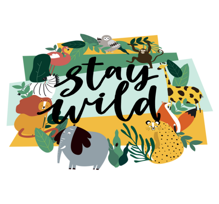 비닐 카펫 동물 왕관 정글 동물 - TenStickers