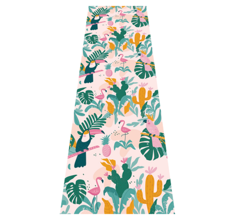 비닐 카펫 동물 분홍 배경의 초록 새 - TenStickers