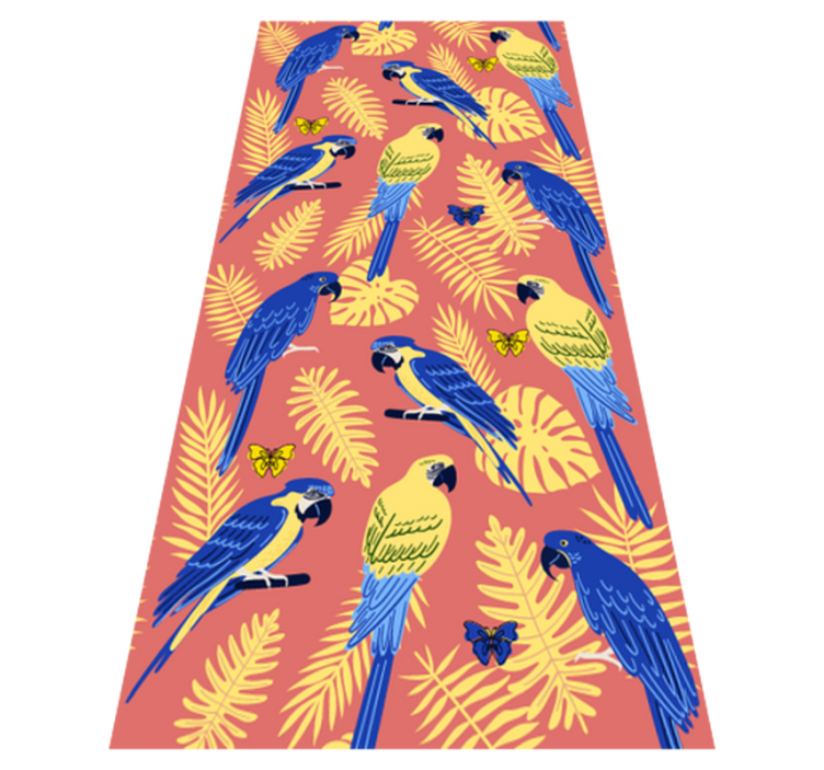 비닐 카펫 동물 앵무새와 나비 - TenStickers