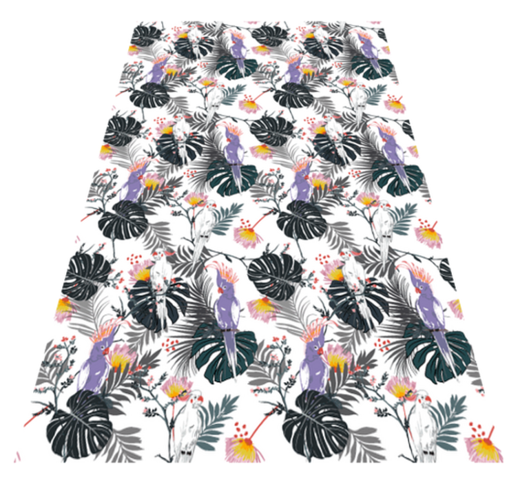 비닐 카펫 동물 빨간색과 보라색 앵무새 - TenStickers