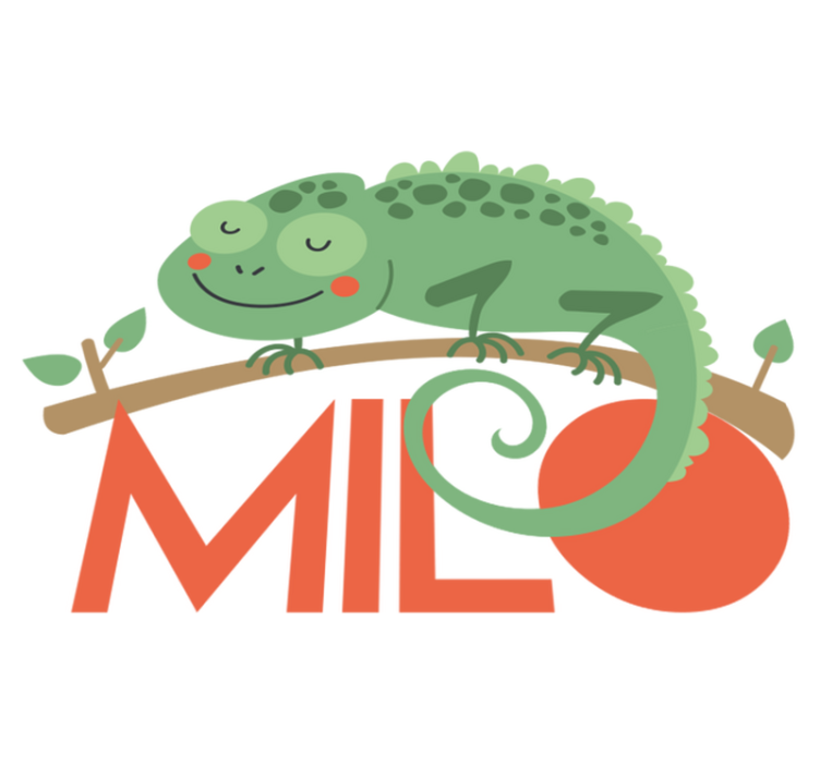 비닐 카펫 동물 이름이 있는 카멜레온 - TenStickers