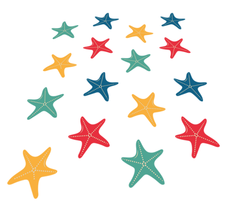 비닐 카펫 동물 다채로운 불가사리 - TenStickers