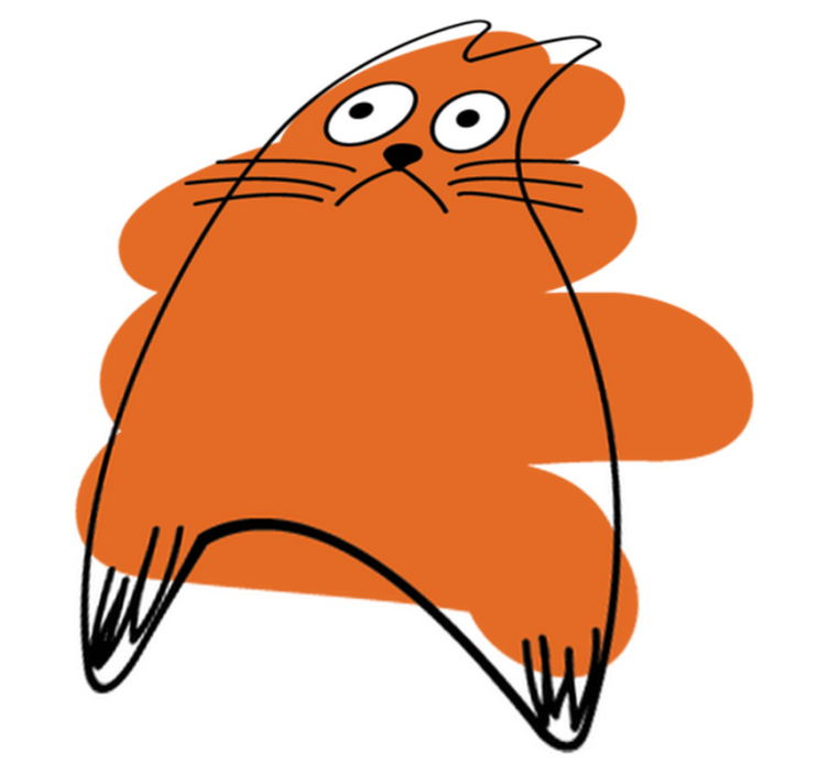 비닐 카펫 동물 오렌지 오리지널 실루엣 - TenStickers